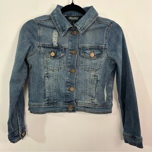 2/$30 Jou Jou Women’s Distressed Blue Jean Denim Jacket sz Medium